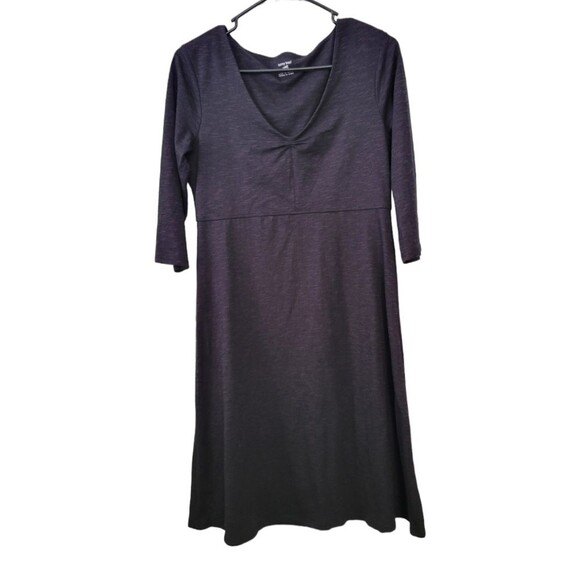 Horny Toad Rosalinda Dress 3/4 Sleeve Black Size Medium Tencel & Organic Cotton - Picture 1 of 6